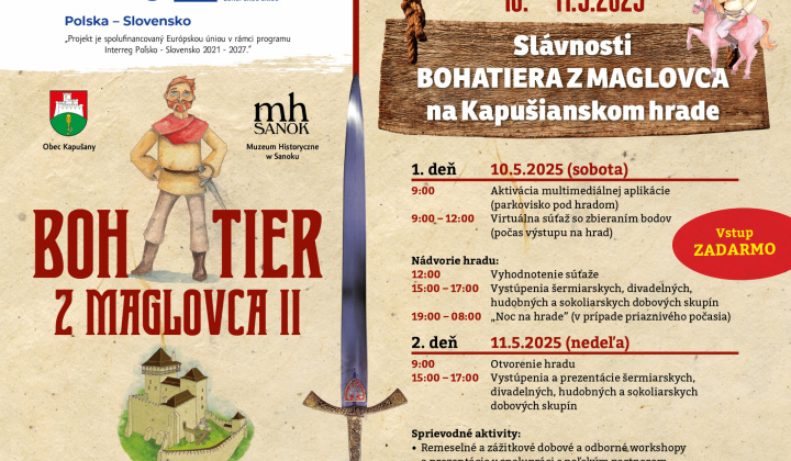 Fotka - Pozvánka Slávnosti Bohatiera z Maglovca na Kapušianskom hrade 10. - 11. 5. 2025