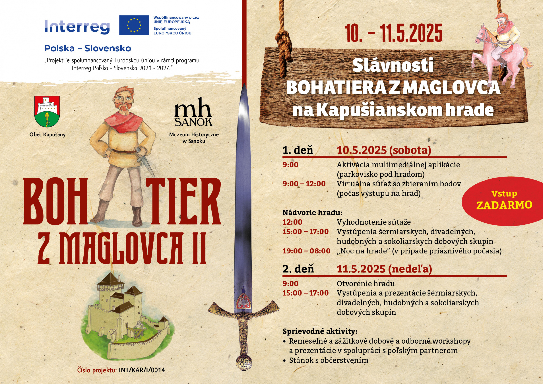 Fotka - Pozvánka Slávnosti Bohatiera z Maglovca na Kapušianskom hrade 10. - 11. 5. 2025