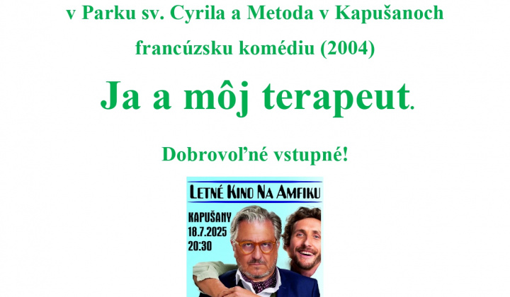 Fotka - Pozvánka na dnešné premietanie filmu Ja a môj terapeut