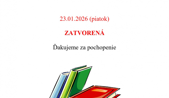 Fotka - Oznam obecná knižnica v piatok pre čitateľov zatvorená