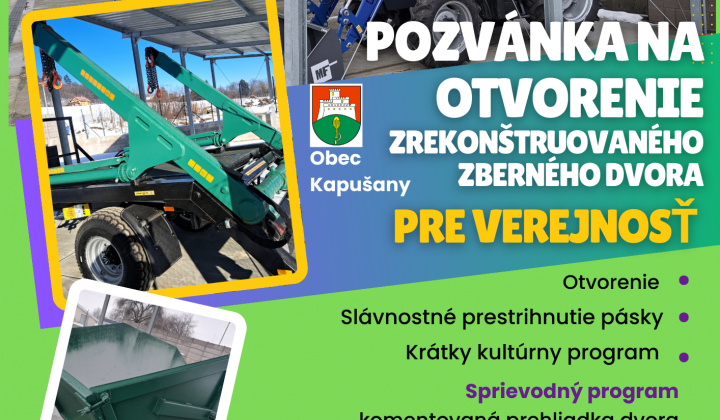 Fotka - Otvorenie zberného dvora - pozvánka