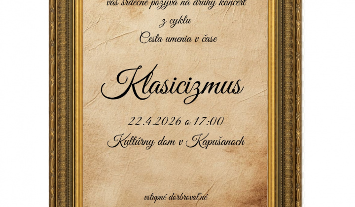 Fotka - Pozvánka na koncert SZUŠ Kapušany 22. 4. 2026