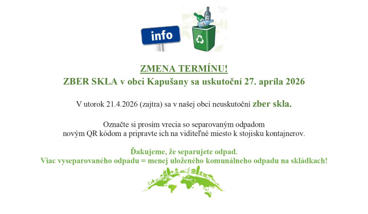 Fotka - Zber skla - zmena termínu