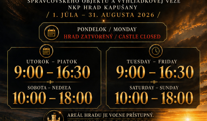 Fotka - Otváracie hodiny NKP hrad Kapušany