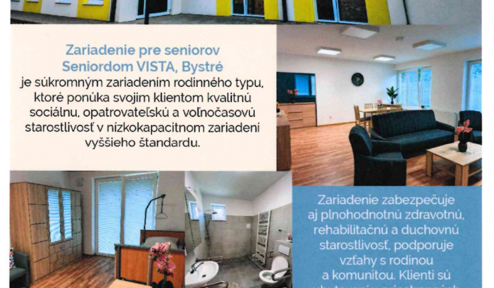 Fotka - Otvára sa nové zariadenie pre seniorov Seniordom VISTA Bystré