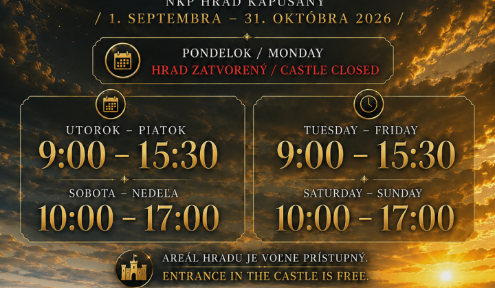 Fotka - Otváracie hodiny NKP hrad Kapušany