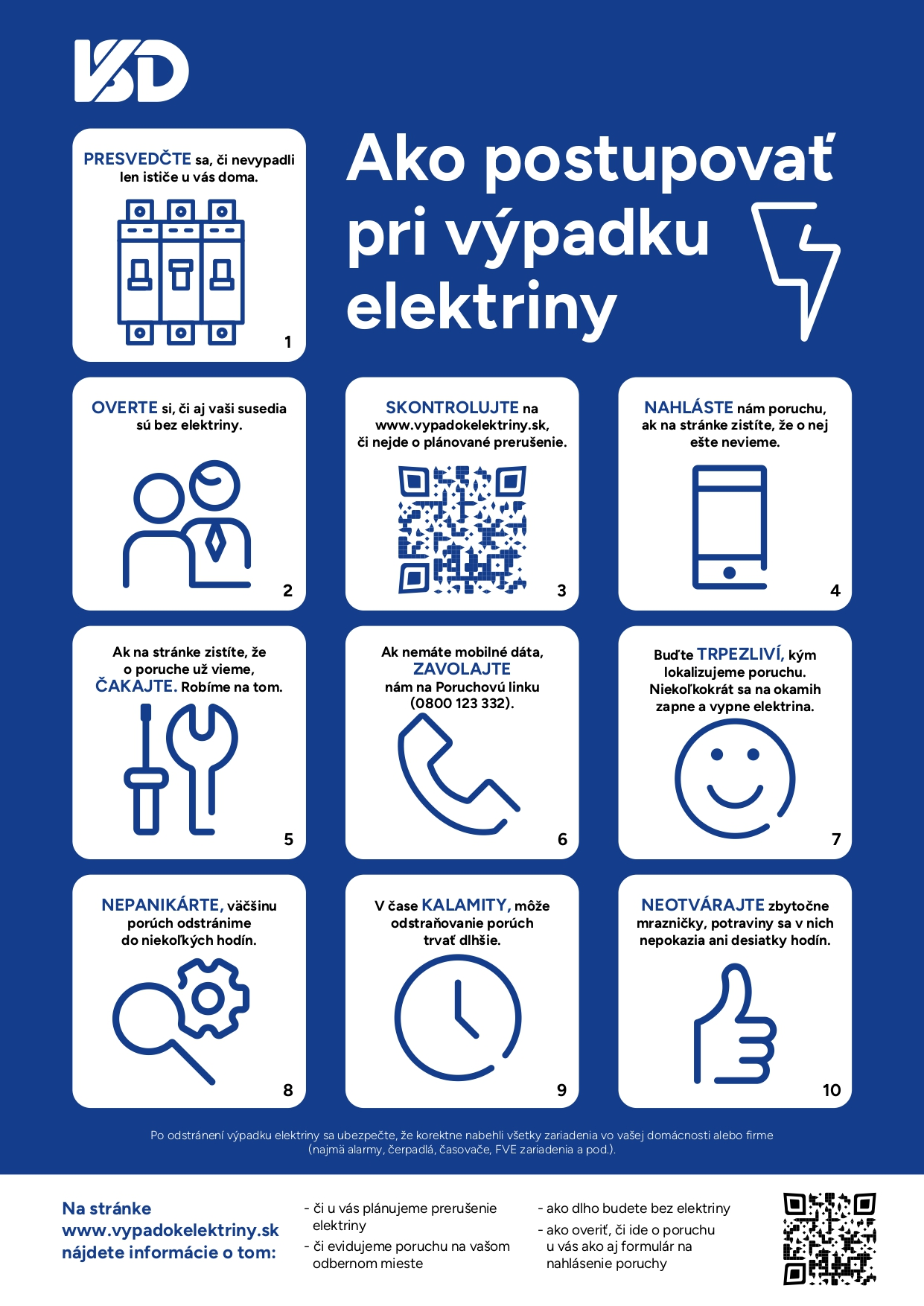 Fotka - Ako postupovať pri výpadku elektriny info VSD, a.s.